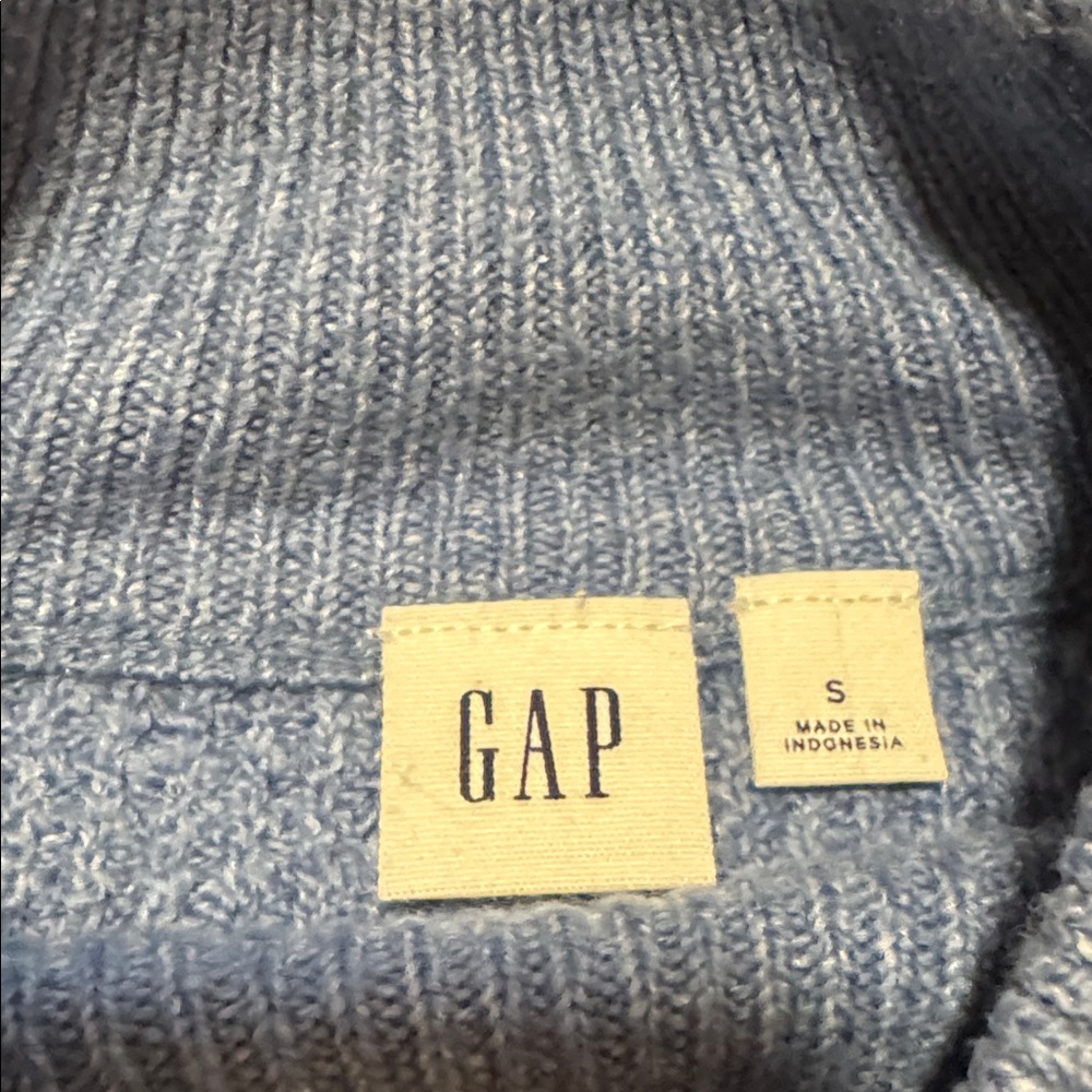 GAP Blue Mock Neck Sweater - Picture 3 of 5
